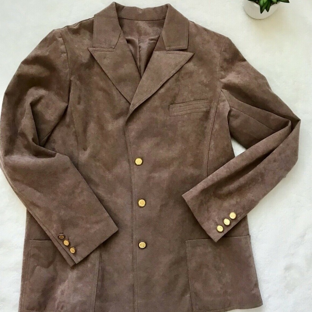 Abe Schrader Women's Suede Blazer Jacket Large